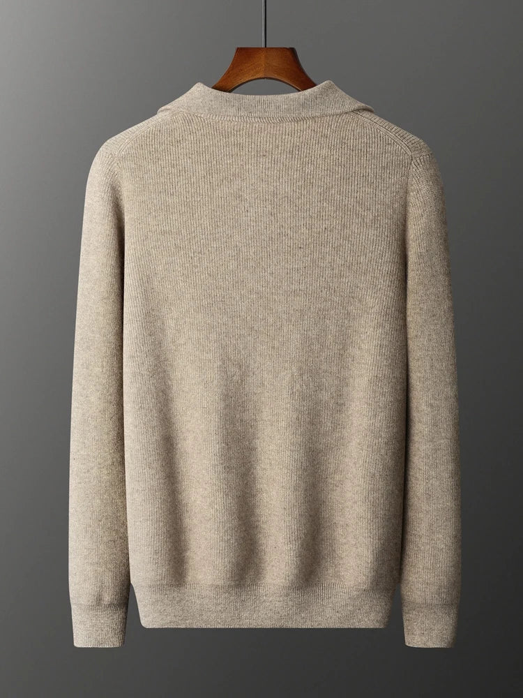 100% Kasjmier Trui Zip met Halve rits - Luxury Style