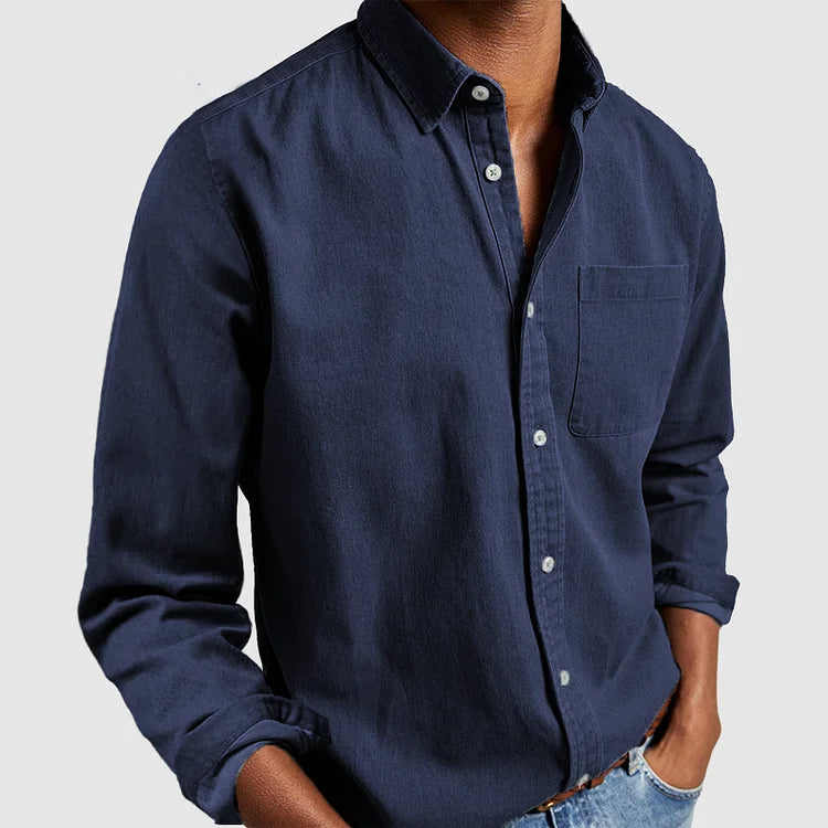 Casual denim herenoverhemd | Zachte katoenmix
