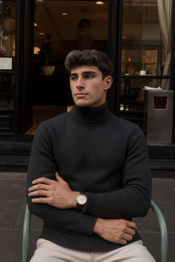 Revo - Luxe Gebreide Wollen Coltrui voor Heren