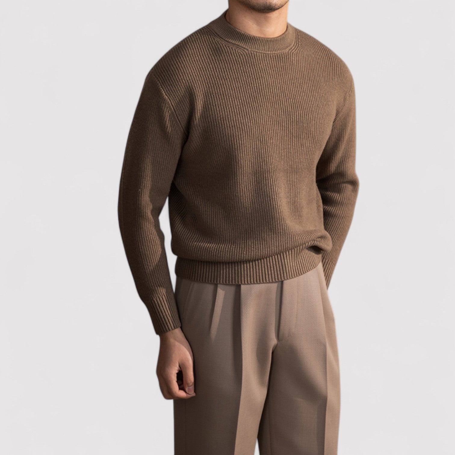 The Jules – Elegante Wolle Blend Sweater met Lijnen Patroon Herfst/Winter - Heren