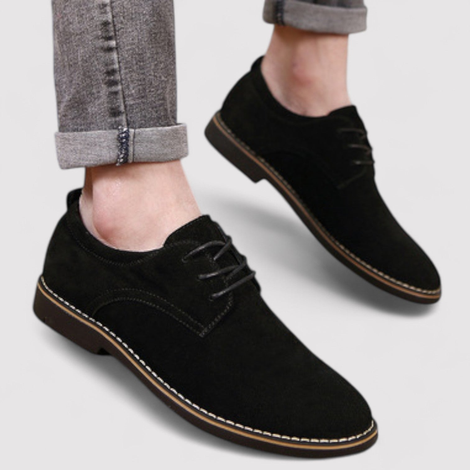Caspian – Casual Veterschoen van Suede - Klassieke Heren Schoenen