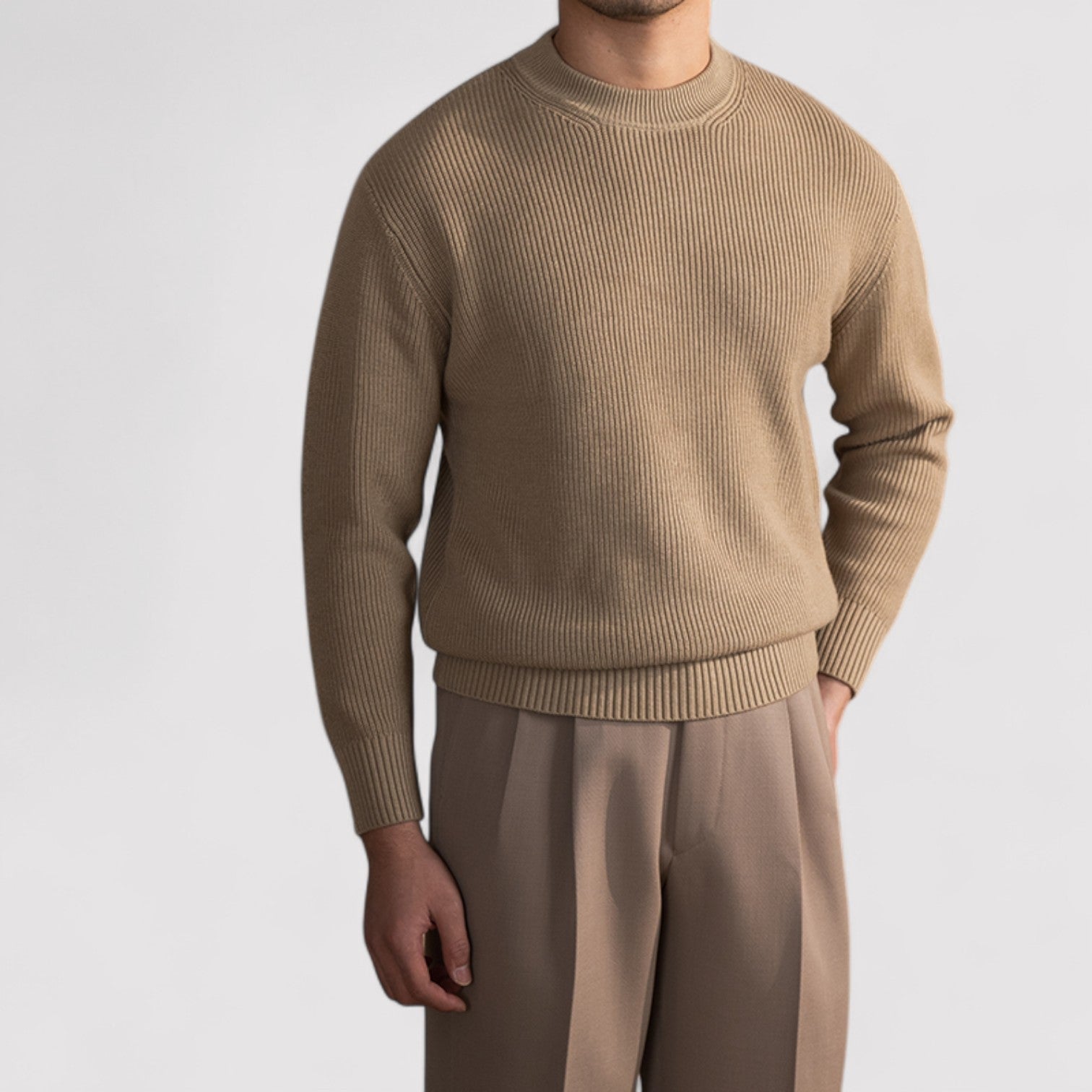 The Jules – Elegante Wolle Blend Sweater met Lijnen Patroon Herfst/Winter - Heren