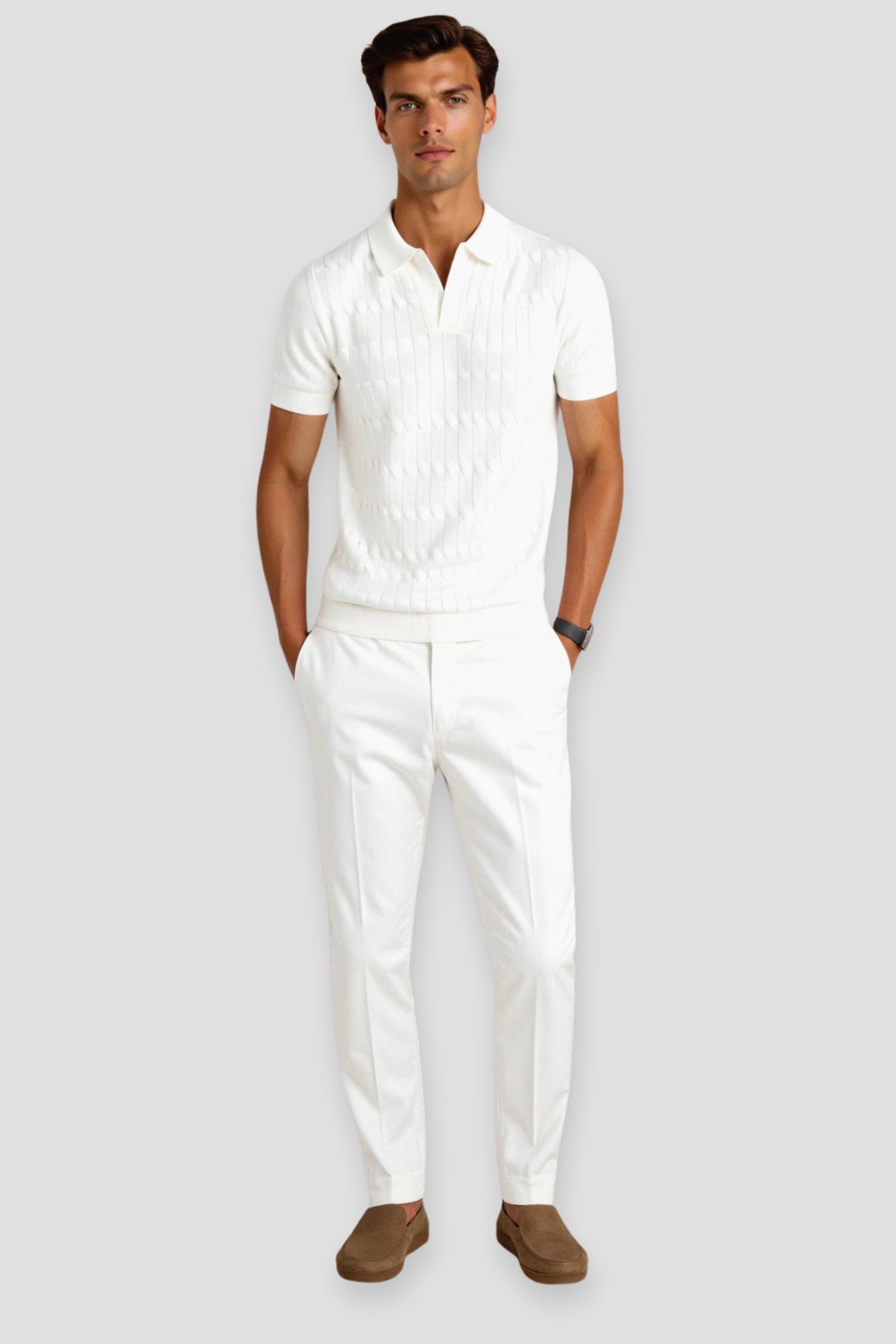 Modestio Premium V-hals kabelbrei Polo
