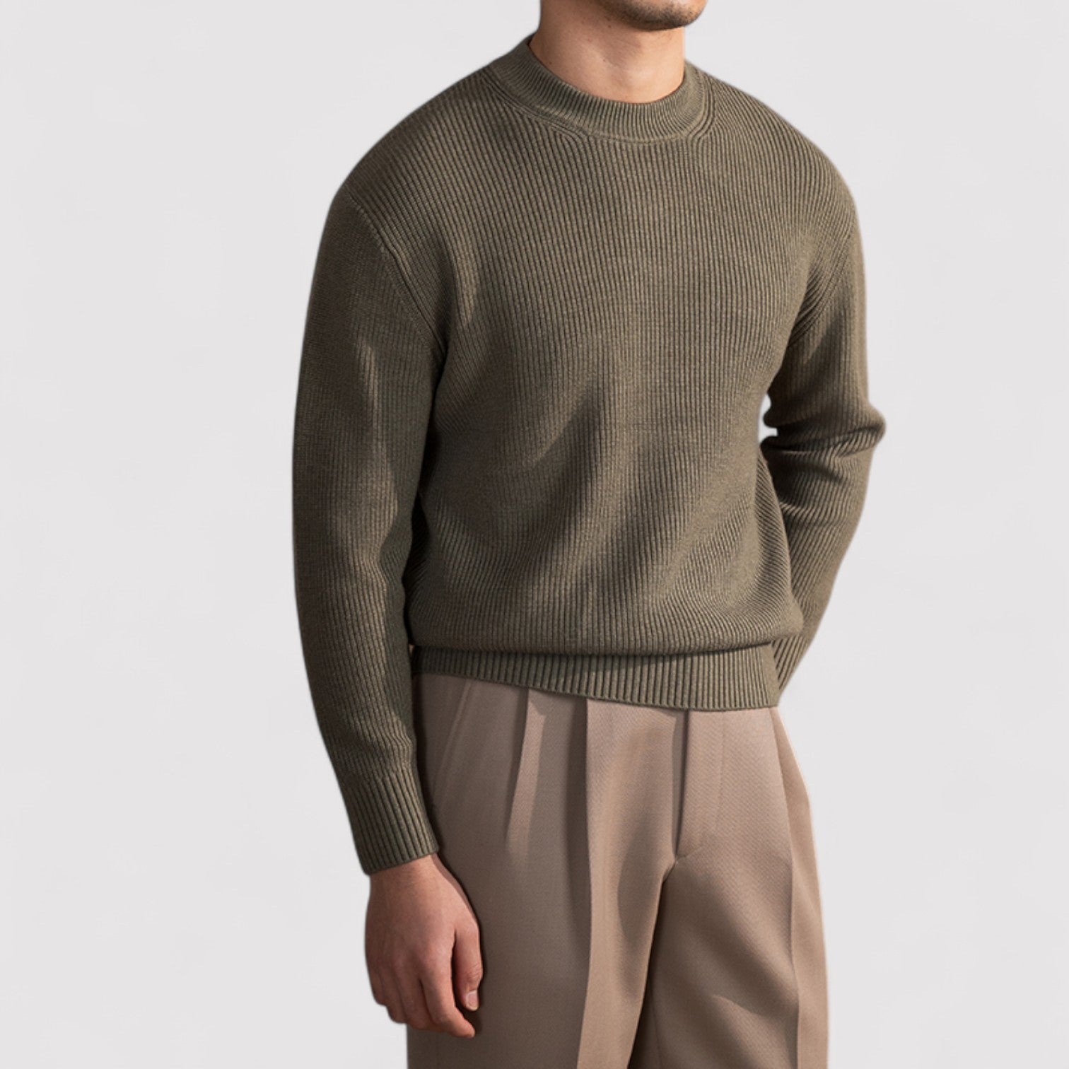 The Jules – Elegante Wolle Blend Sweater met Lijnen Patroon Herfst/Winter - Heren