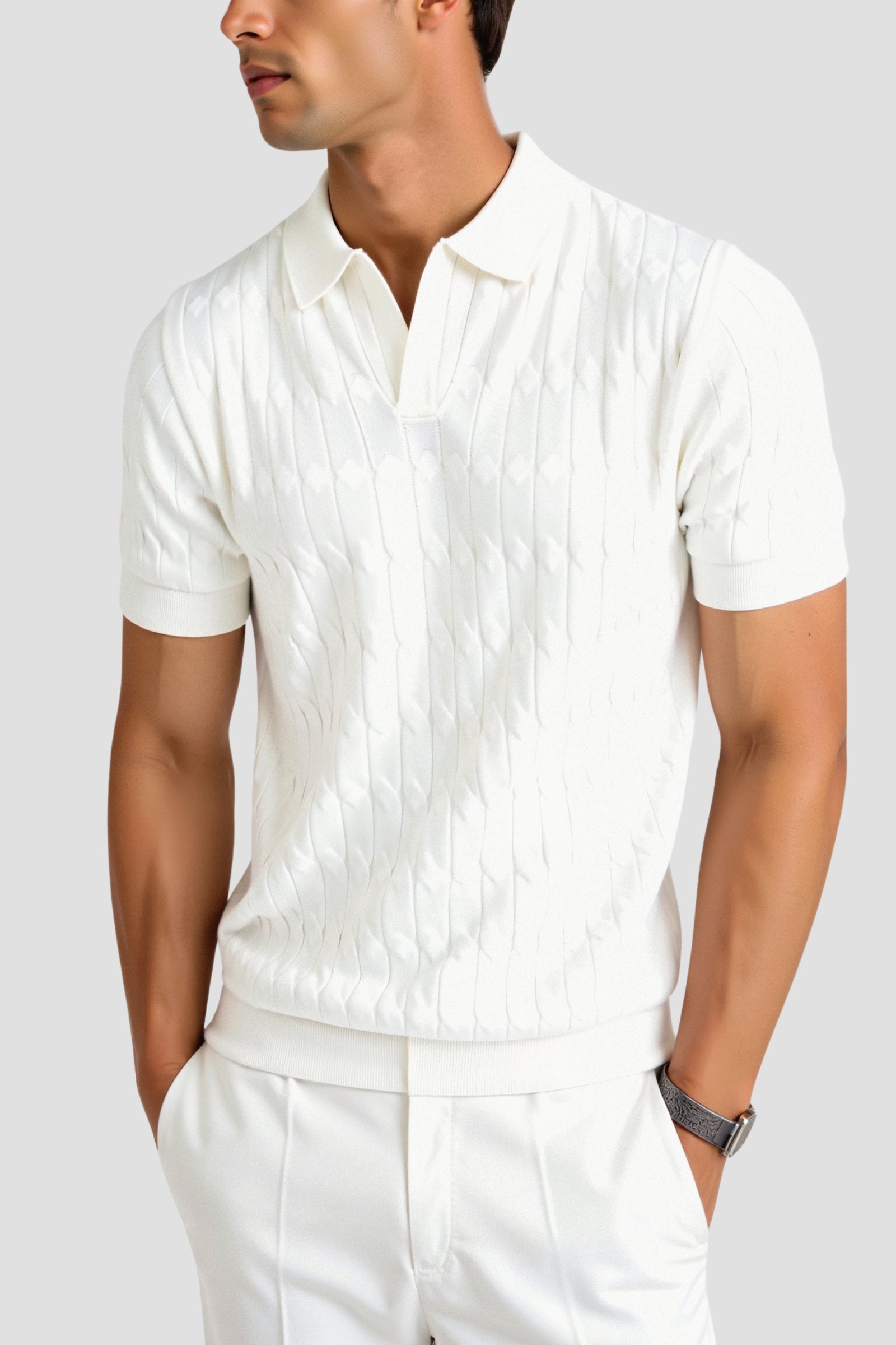 Modestio Premium V-hals kabelbrei Polo