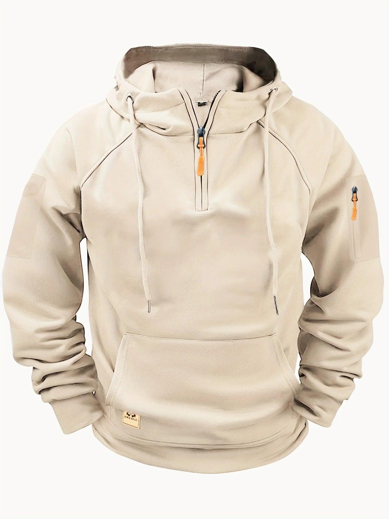 Aerlux Fleece Utility Hoodie | Losse Casual Capuchontrui met Meerdere Zakken voor Heren