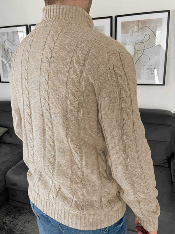Aljohn | Geknoopt Casual Slim Fit Sweater Heren Beige