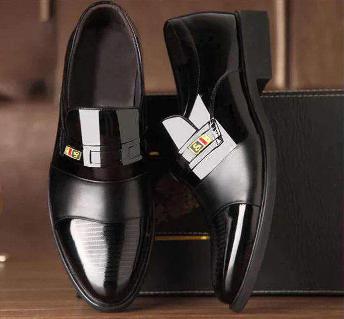 Luxe Heren Lakschoenen – Italiaanse Stijl Loafers met Gesp