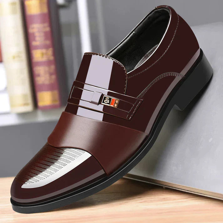 Luxe Heren Lakschoenen – Italiaanse Stijl Loafers met Gesp