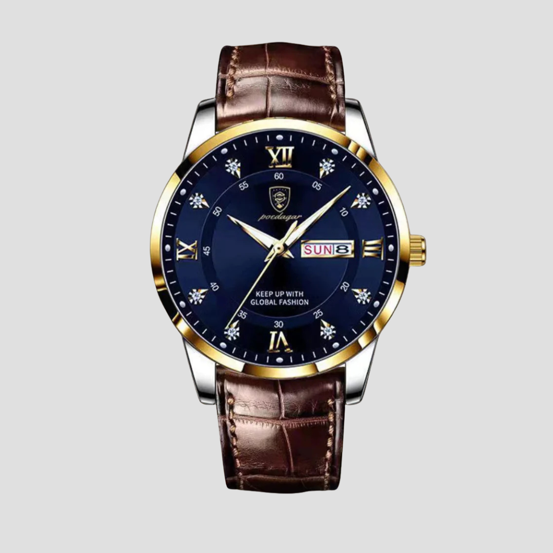 Heren horloge – Klassiek Bruin – Luxe Polshorloge met Leren Band Old Money