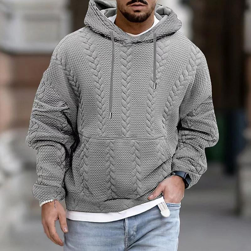 Casual Kabel Hoodie Heren – Oversized Warme Sweater met Capuchon Lifestyle