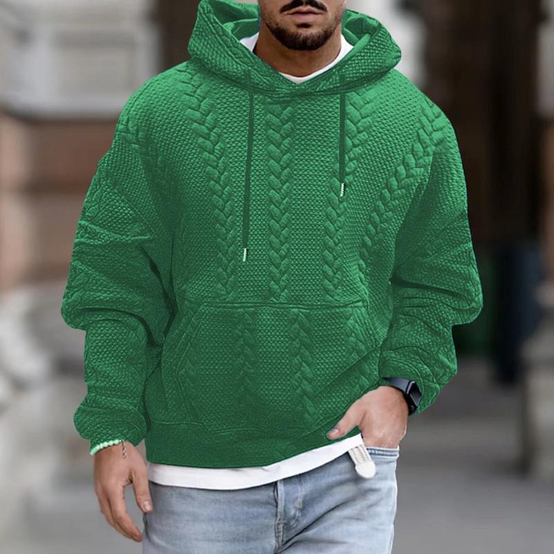 Casual Kabel Hoodie Heren – Oversized Warme Sweater met Capuchon Lifestyle