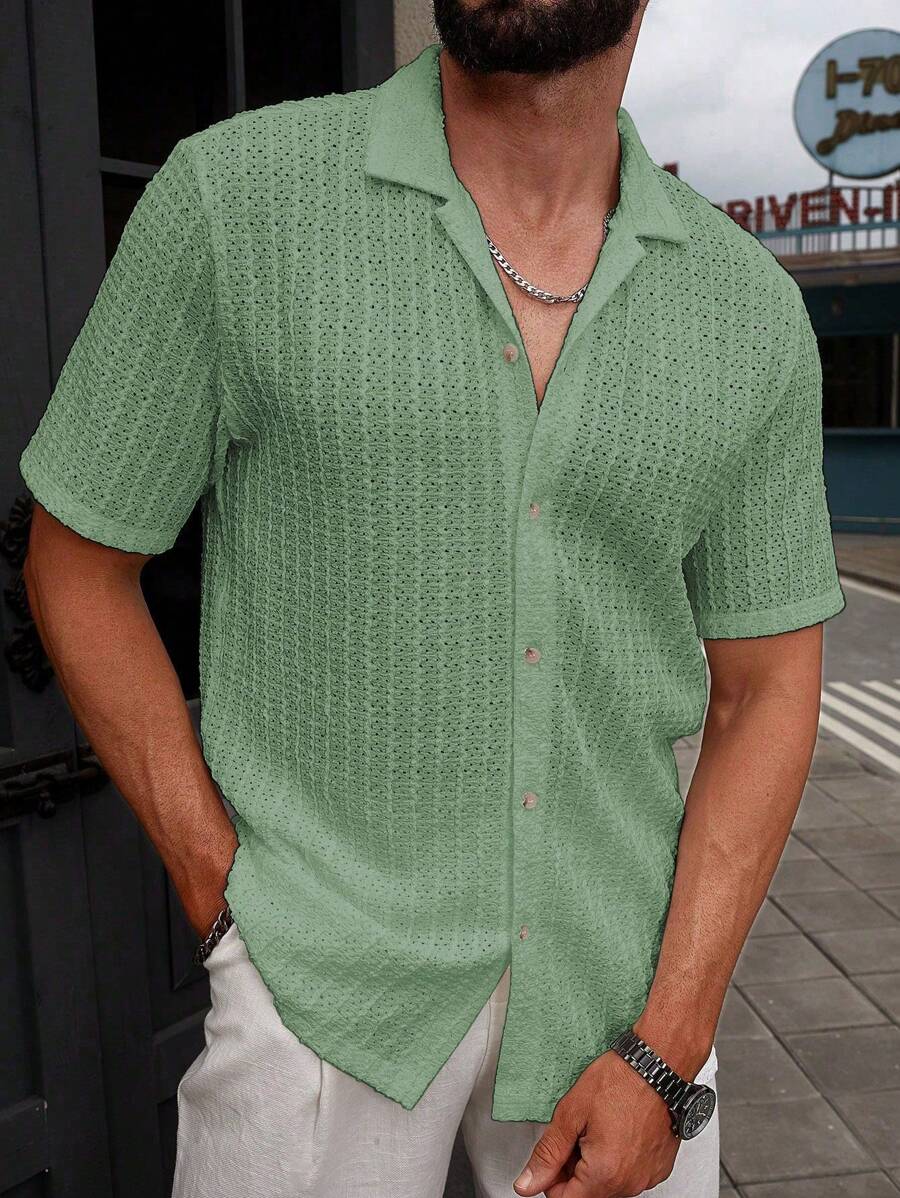 Carlos - Casual Solid Korte Sleeve Shirt
