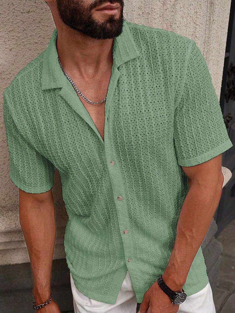 Carlos - Casual Solid Korte Sleeve Shirt
