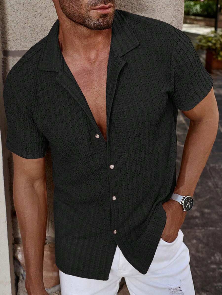 Carlos - Casual Solid Korte Sleeve Shirt