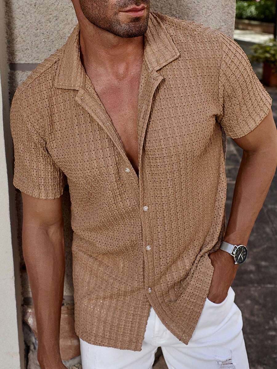Carlos - Casual Solid Korte Sleeve Shirt