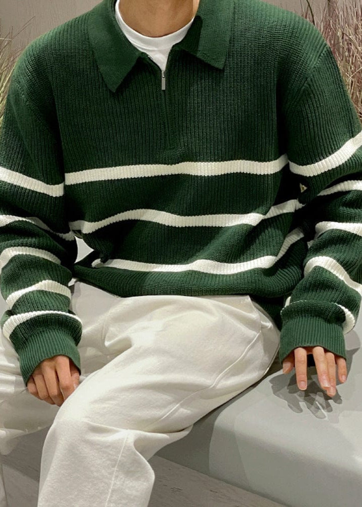 Chad - Half Zip Sweater Groen