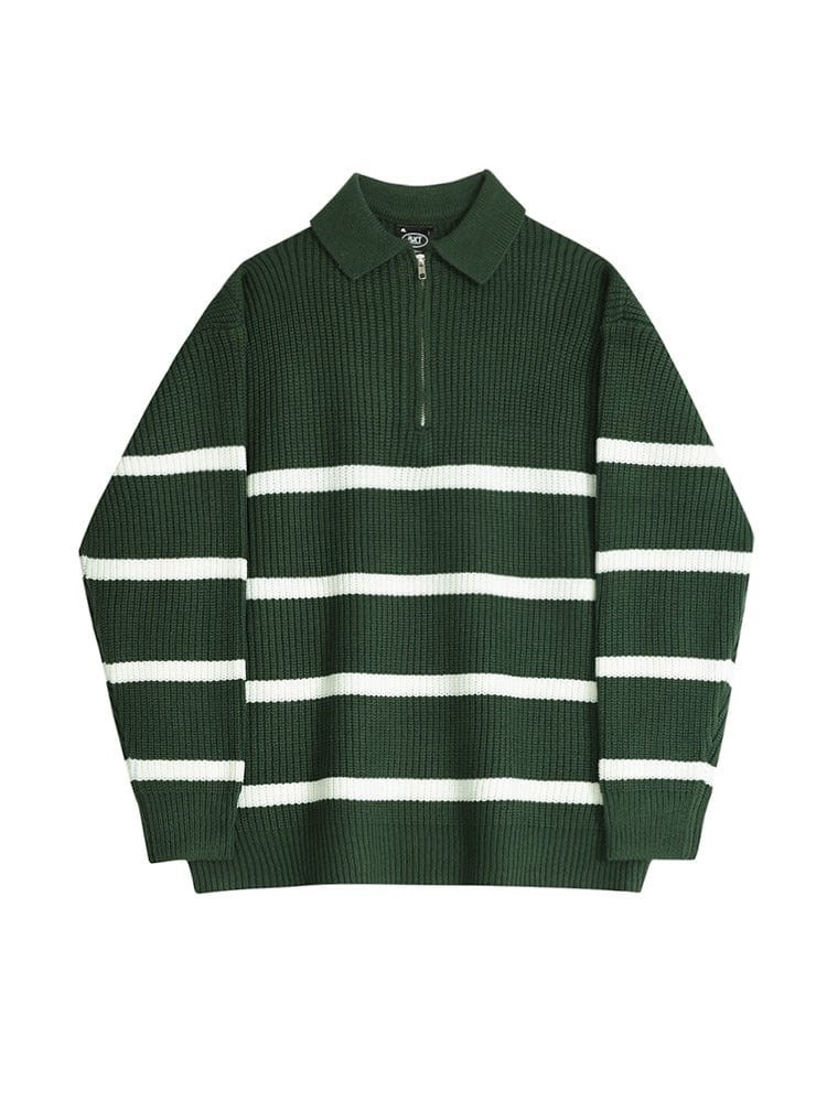 Chad - Half Zip Sweater Groen