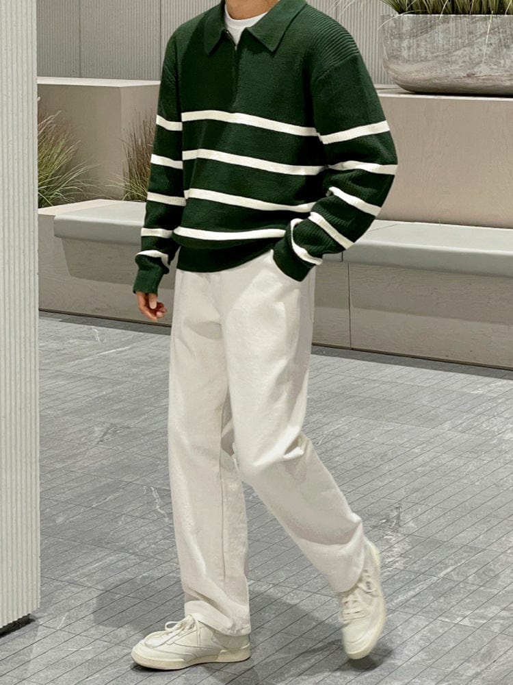 Chad - Half Zip Sweater Groen