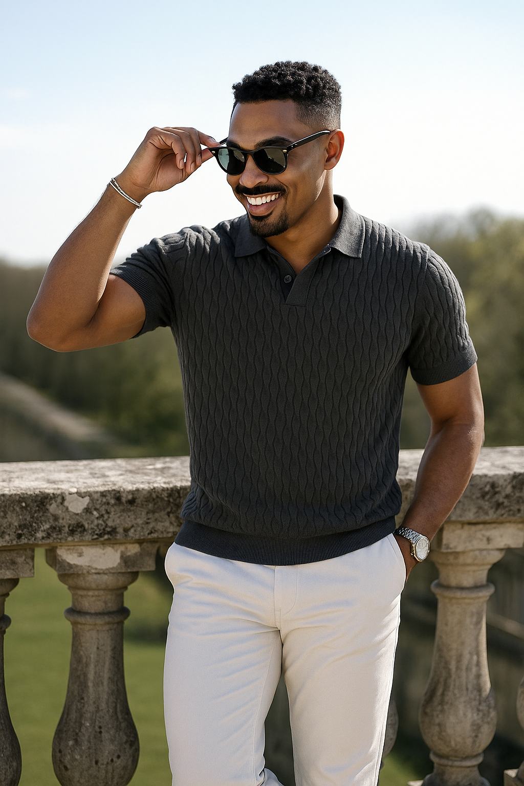 Modestio Premium V-hals kabelbrei Polo