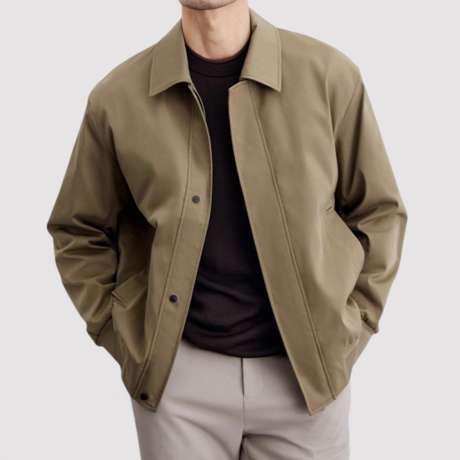 Beige Heren Overgangsjas - Moderne Mannen
