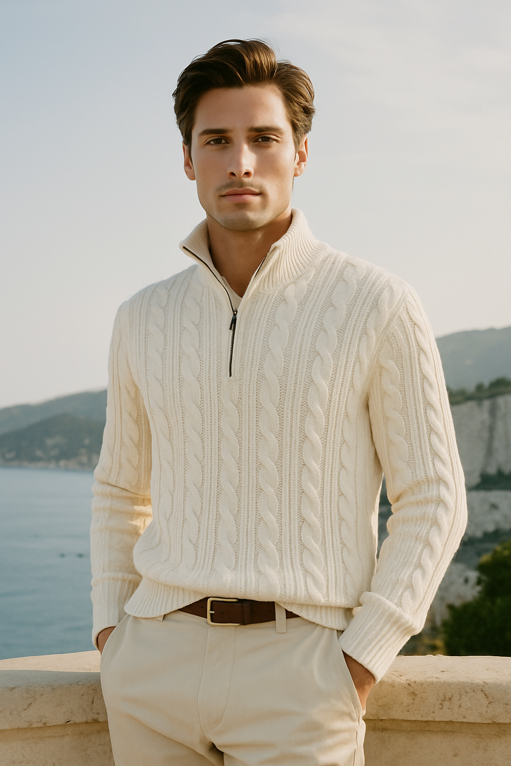 Diego - Gebreide Half Zip Sweater