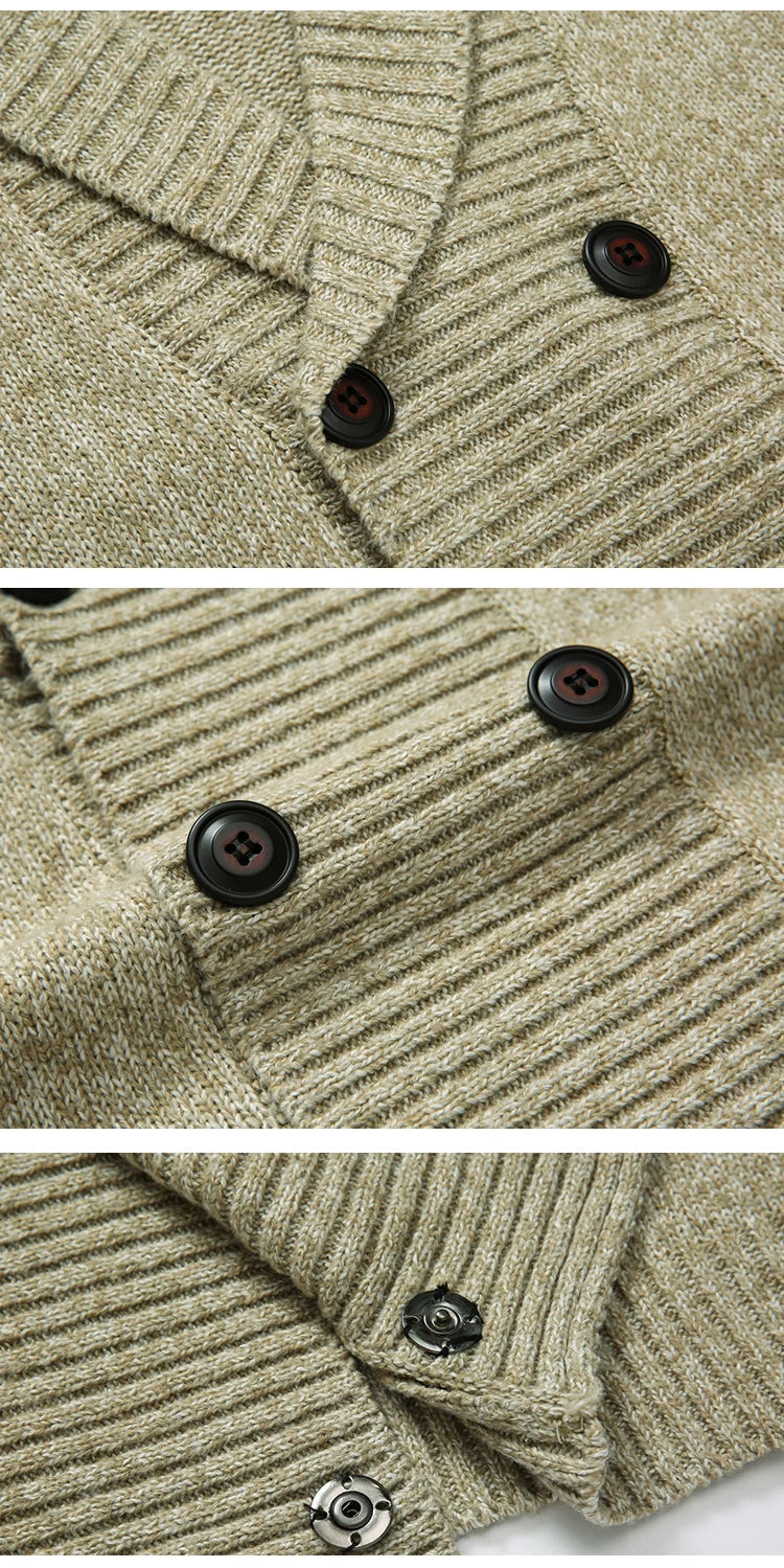 Ramiro - Heren Wollen Cardigan Winterjas Old Money Stijl