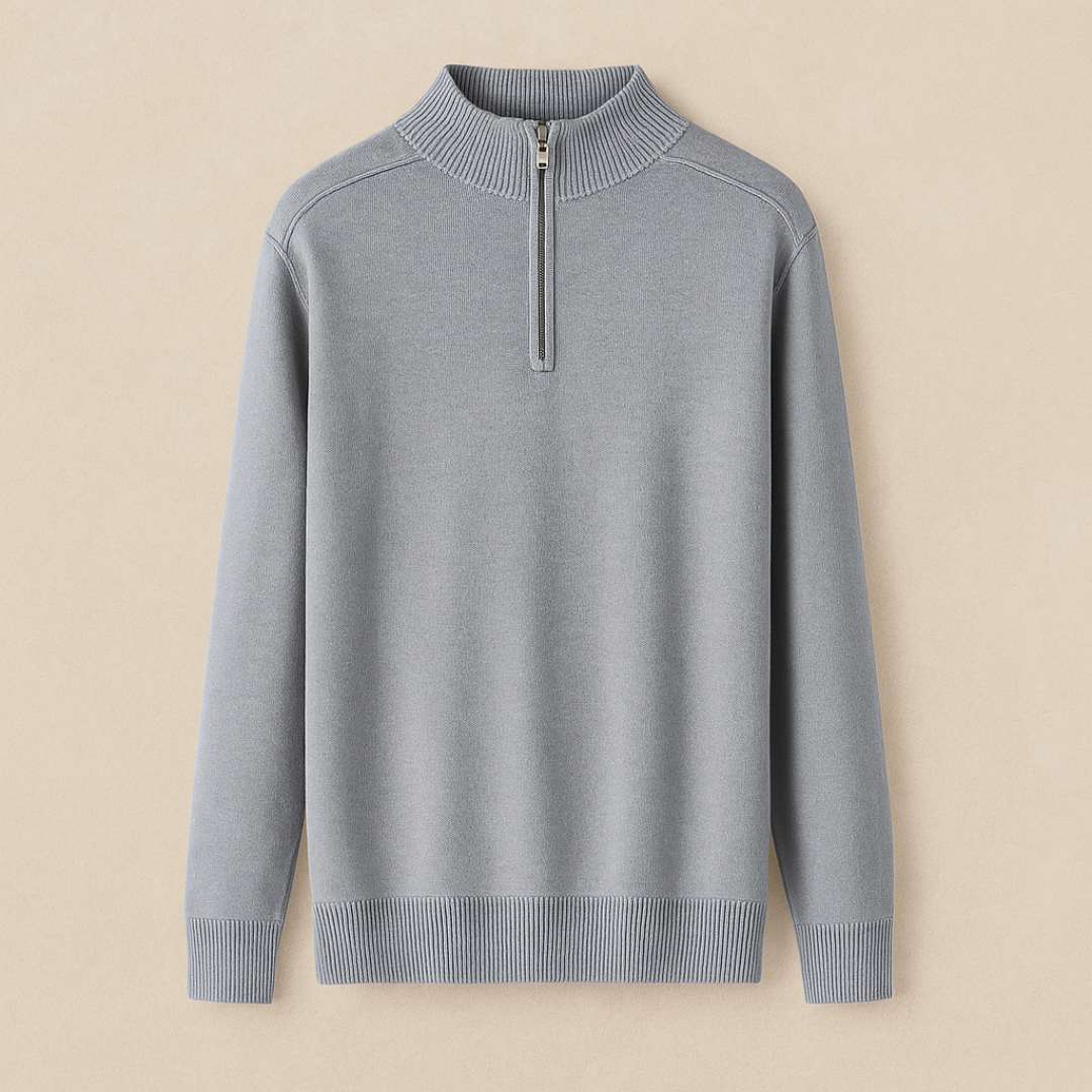 Elegante wollen Quarter Zip Trui