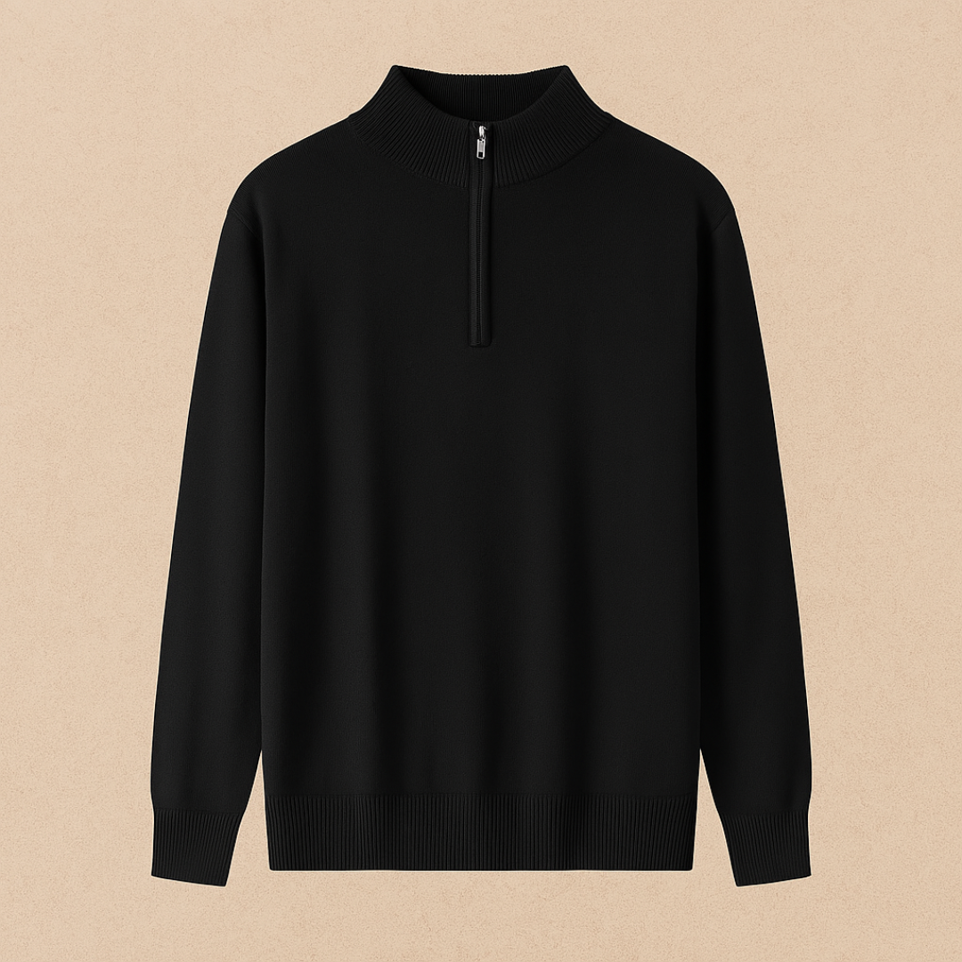 Elegante wollen Quarter Zip Trui