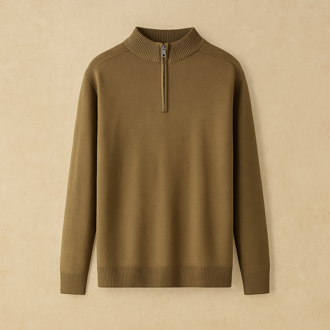 Elegante wollen Quarter Zip Trui