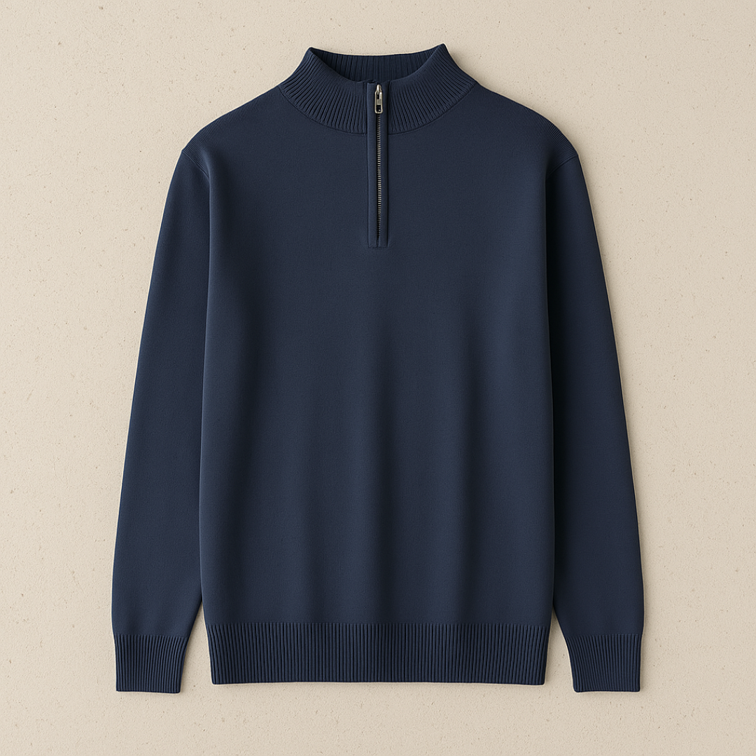 Elegante wollen Quarter Zip Trui