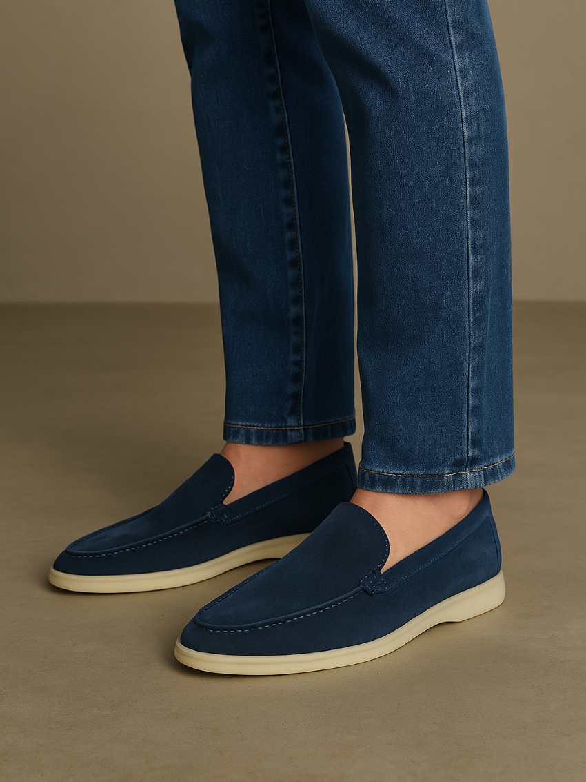 Geo - Klassieke Blauwe Suède Loafers