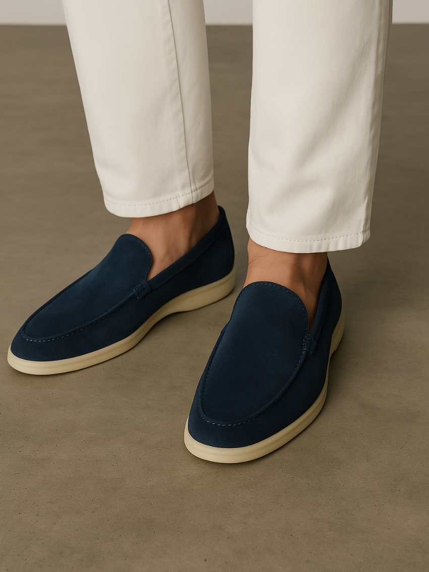 Geo - Klassieke Blauwe Suède Loafers
