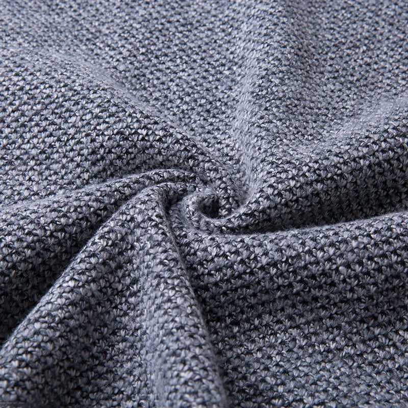 Heren Gebreide Trui met Suède Schouderdetails – Warme Winterpullover