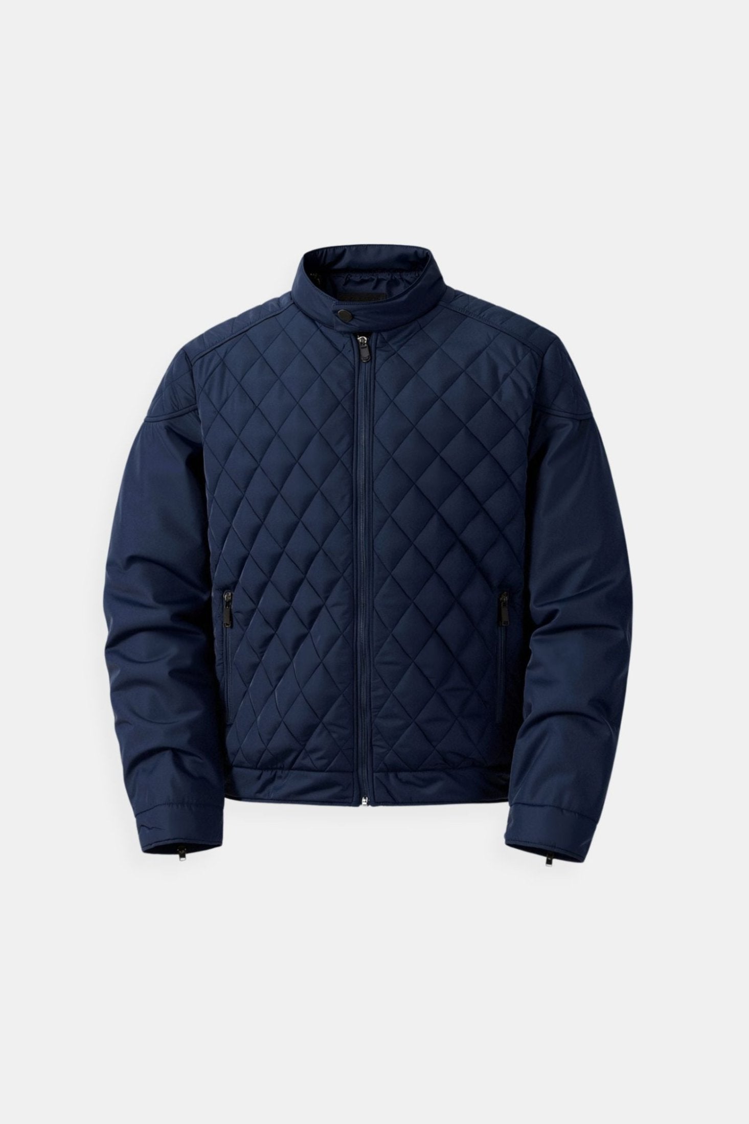 Gewatteerd Herenjack Navy – Luxe Quilted Jas in Old Money Stijl