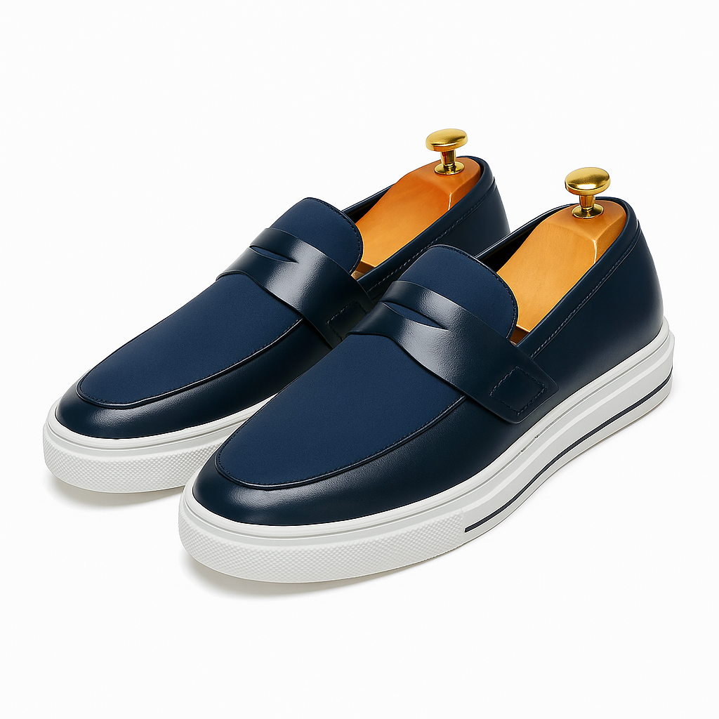 Napoli - Heren Suede Loafers Zwart leer – Moderne Instappers