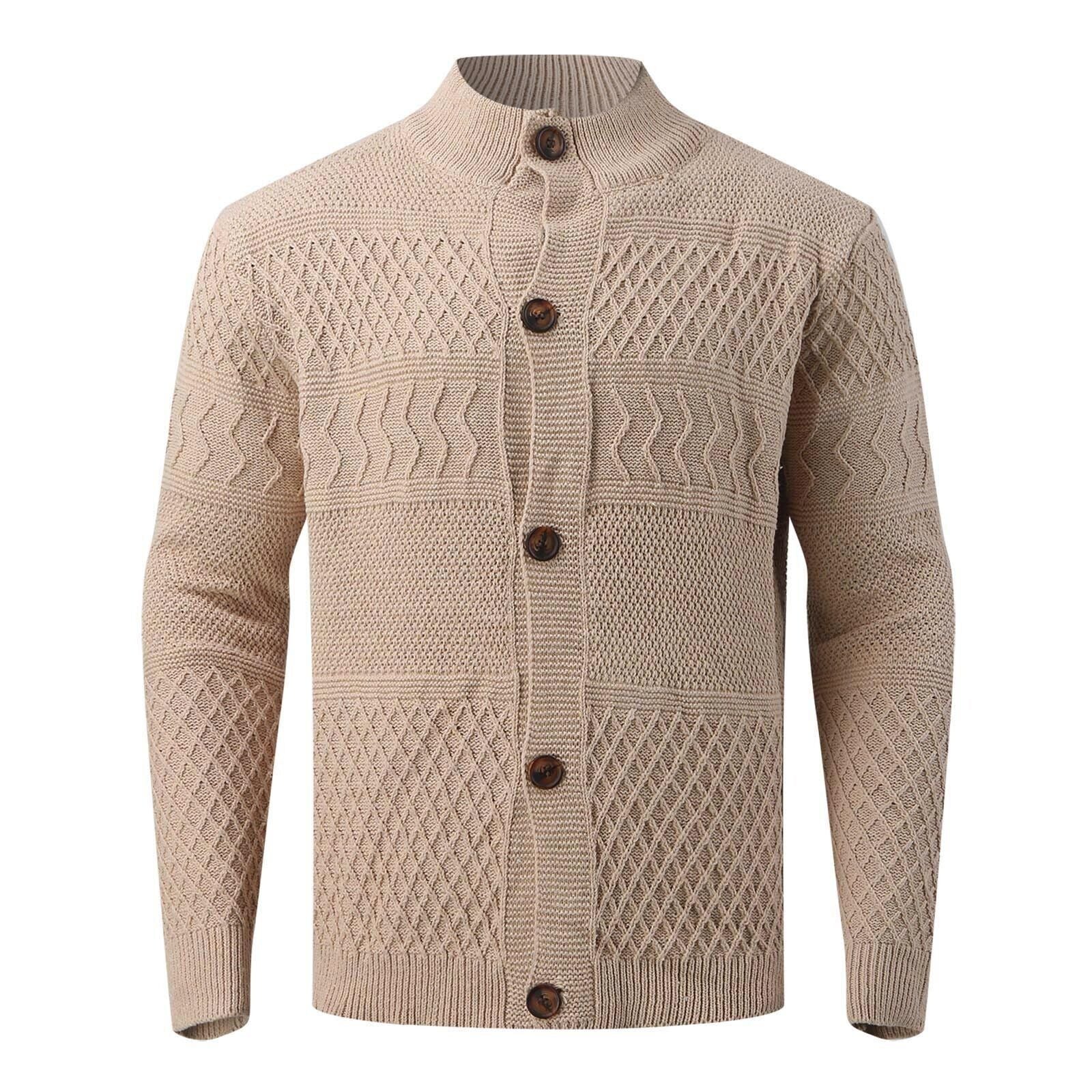 Modestio Heren Vest – Grof Gebreid Wollen Cardigan met Knopen – Wintertrui in Old Money Stijl