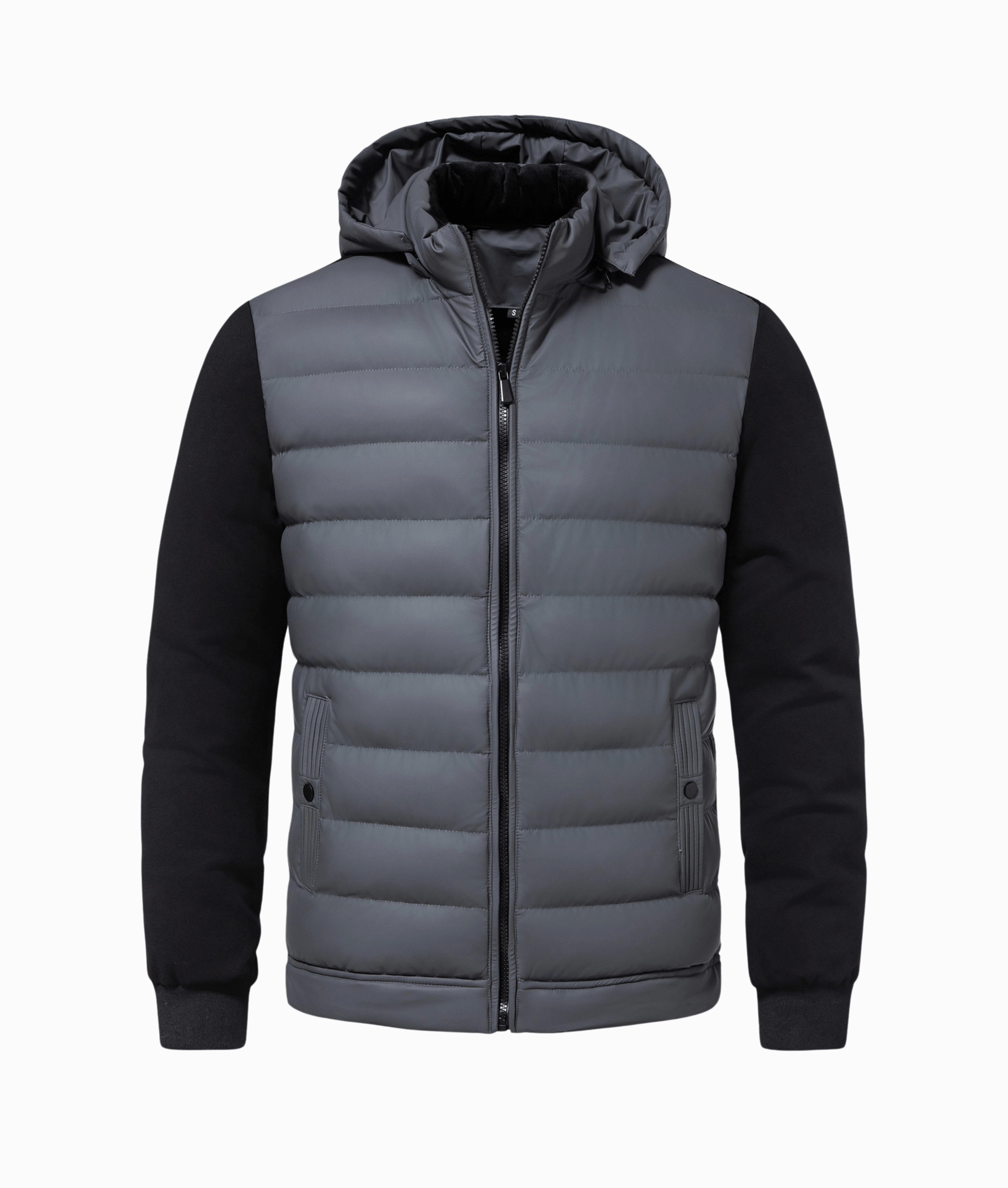 Florencio - Heren Casual Winterjas Old Money Grijs/Zwart