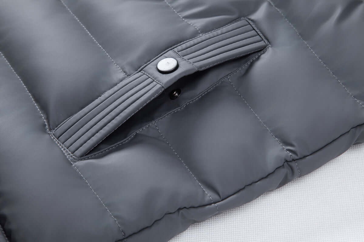 Florencio - Heren Casual Winterjas Old Money Grijs/Zwart