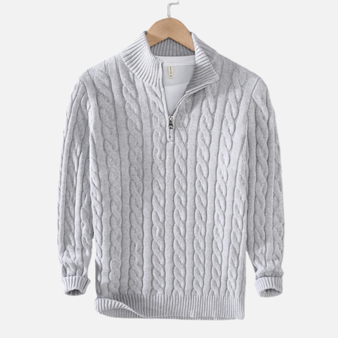 Old Money Heren Zip met Patroon