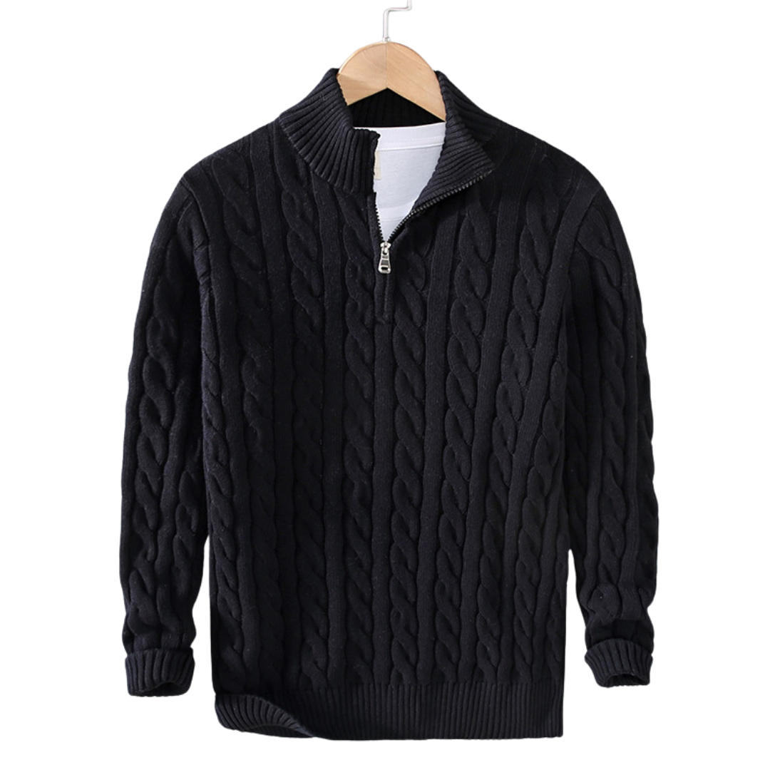 Old Money Heren Zip met Patroon