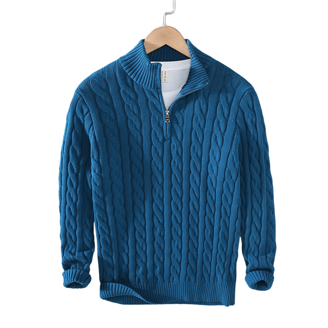 Old Money Heren Zip met Patroon
