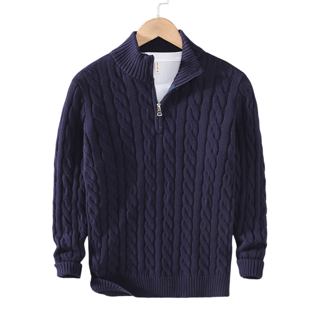 Old Money Heren Zip met Patroon