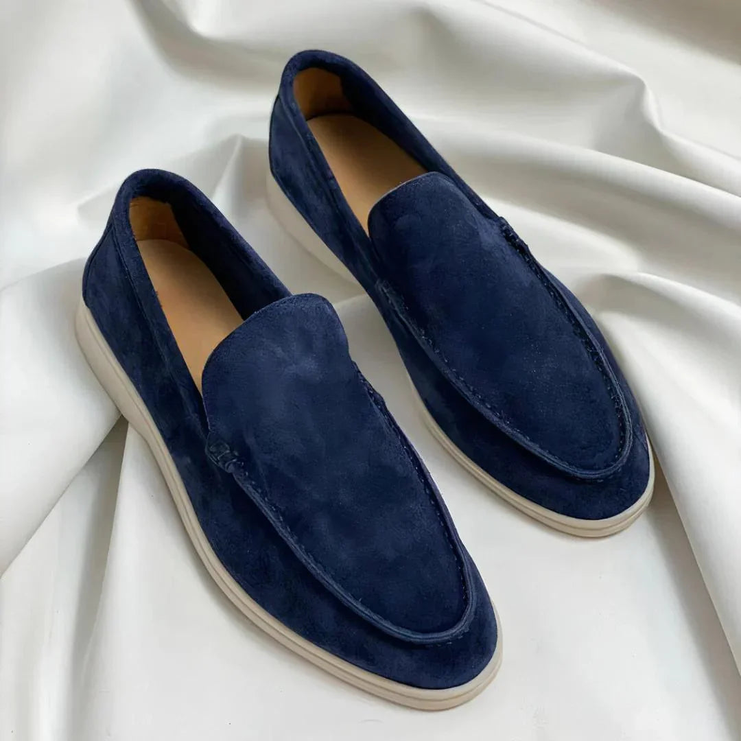Suède Loafers Heren – Stijlvolle Instappers met Witte Zool Old Money