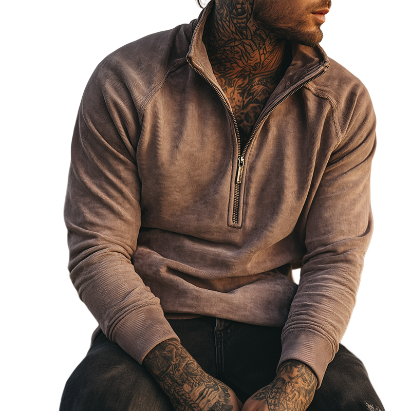 Alex - Heren Retro Casual Old Money Zip Sweater