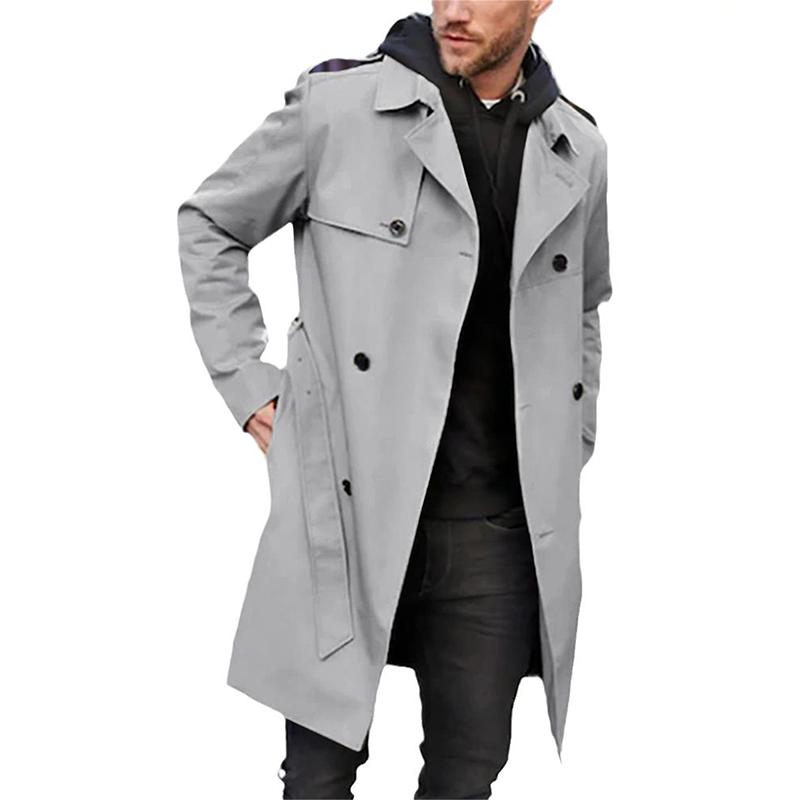 Diego - Heren Trenchcoat Klassieke Beige Lange Jas