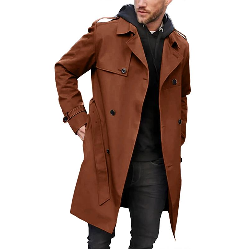 Diego - Heren Trenchcoat Klassieke Beige Lange Jas