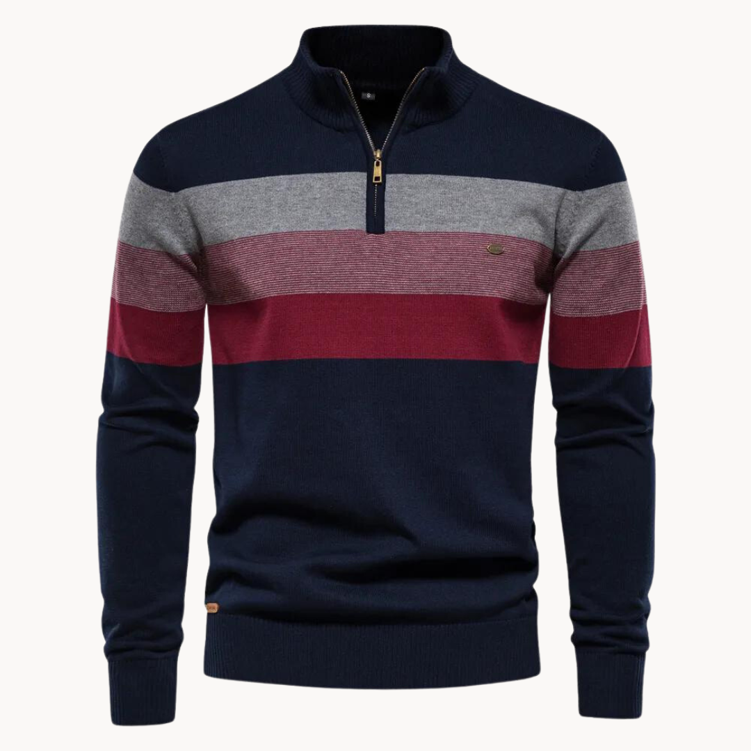 Herentrui Half Zip van katoenmix