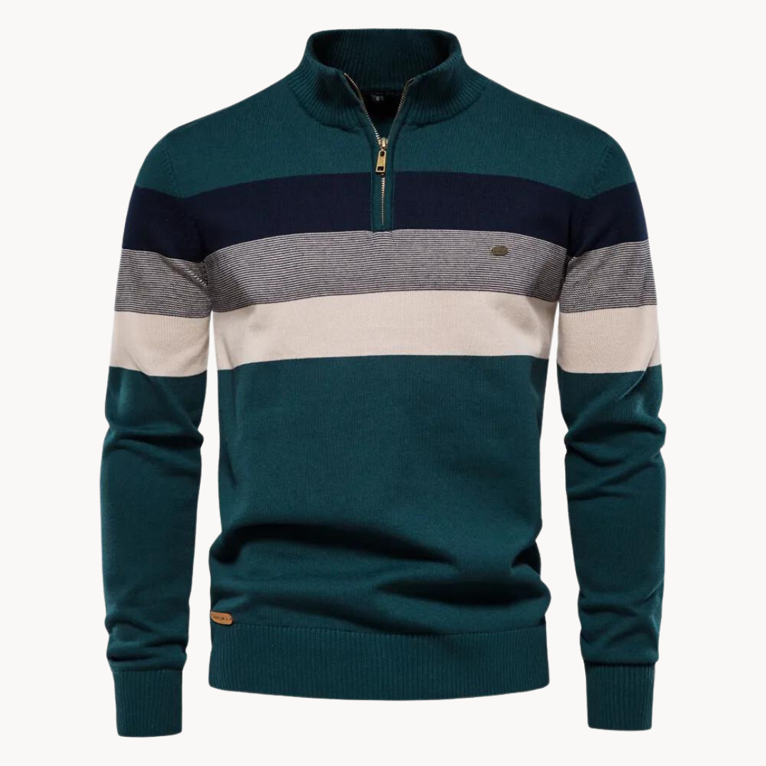 Herentrui Half Zip van katoenmix