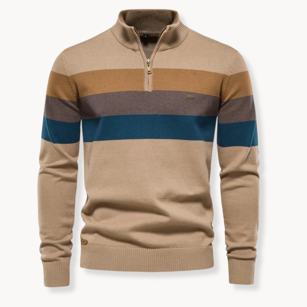 Herentrui Half Zip van katoenmix